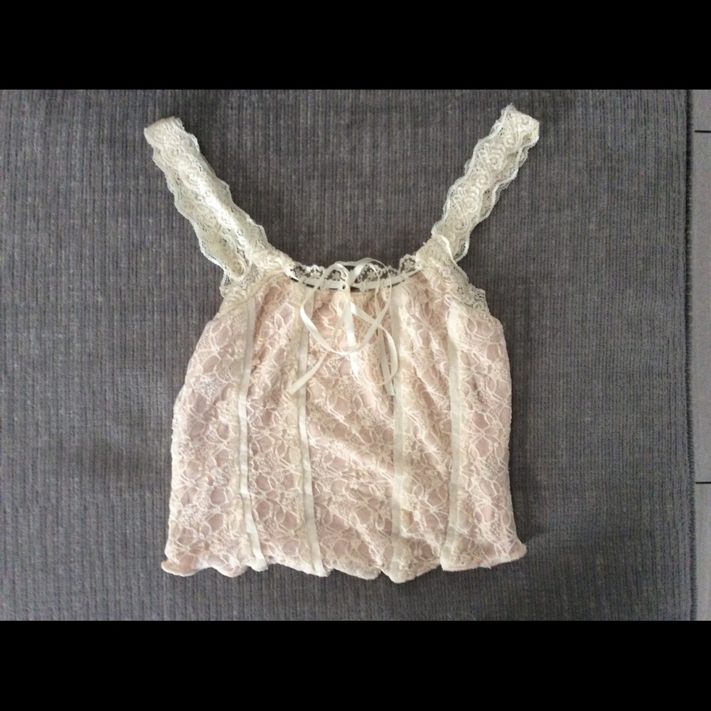 Cream Lacy Top